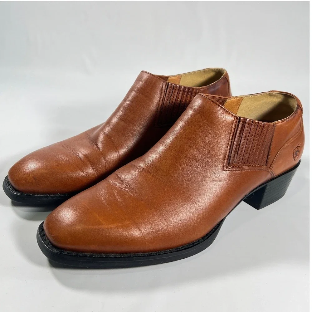 Ariat‎ Sonora 16528 Women's 9.5B Cognac Leather Western Ankle Booties Chelsea